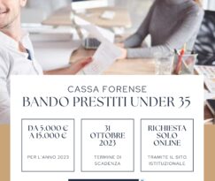 CASSA FORENSE: Bando prestiti under 35