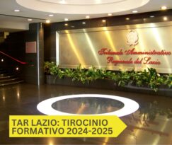 TAR Lazio – Roma Avvio tirocinio formativo…